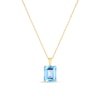 Thumbnail Image 1 of Emerald-Cut Blue Topaz Solitaire Pendant in 14K Gold