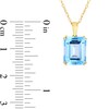 Thumbnail Image 3 of Emerald-Cut Blue Topaz Solitaire Pendant in 14K Gold