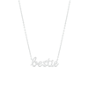 Thumbnail Image 1 of Love Talks 1/6 CT. T.W. Diamond "bestie" Script Pendant in Sterling Silver