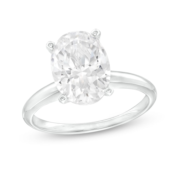 3 CT. Certified Oval Lab-Grown Diamond Solitaire Engagement Ring in 14K White Gold (I/Si2)