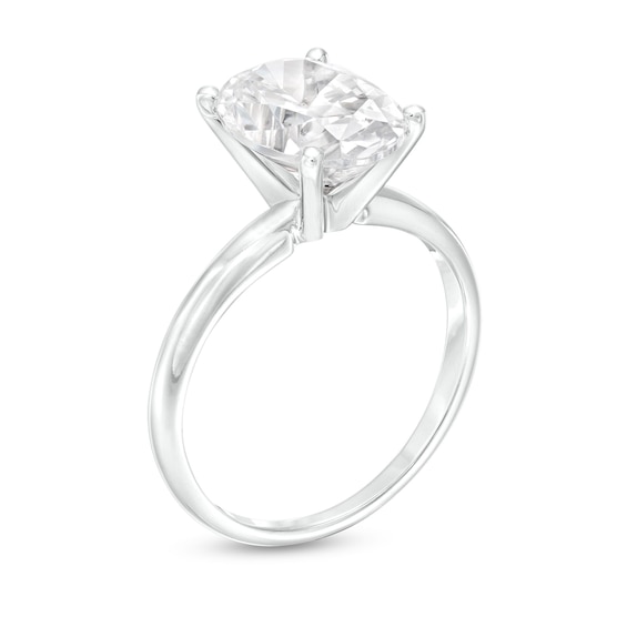 3 CT. Certified Oval Lab-Grown Diamond Solitaire Engagement Ring in 14K White Gold (I/Si2)