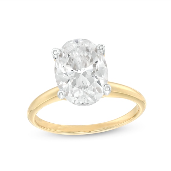 3 CT. Certified Oval Lab-Grown Diamond Solitaire Engagement Ring in 14K Gold (I/Si2)