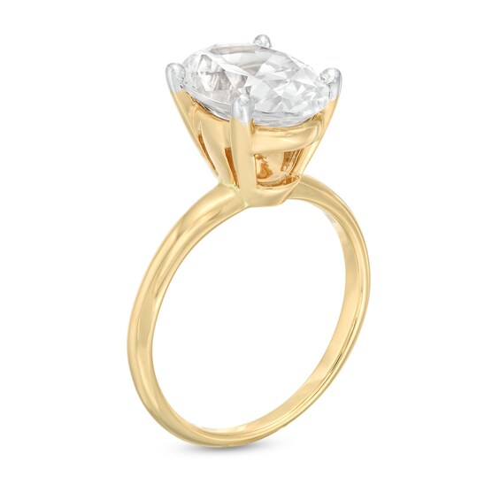 3 CT. Certified Oval Lab-Grown Diamond Solitaire Engagement Ring in 14K Gold (I/Si2)