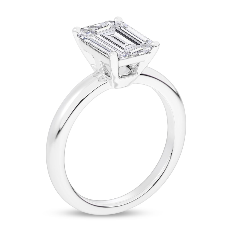 3 CT. Certified Emerald-Cut Lab-Created Diamond Solitaire Engagement Ring in 14K White Gold (I/SI2)