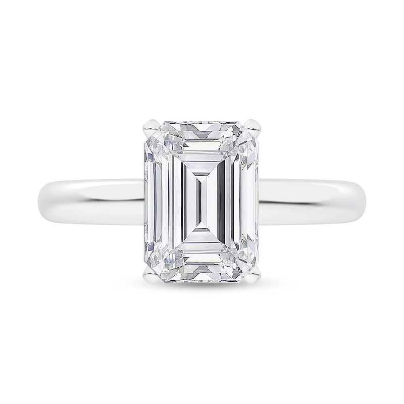 3 CT. Certified Emerald-Cut Lab-Created Diamond Solitaire Engagement Ring in 14K White Gold (I/SI2)