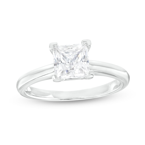 2 CT. Certified Princess-Cut Lab-Grown Diamond Solitaire Engagement Ring in 14K White Gold (I/Si2)