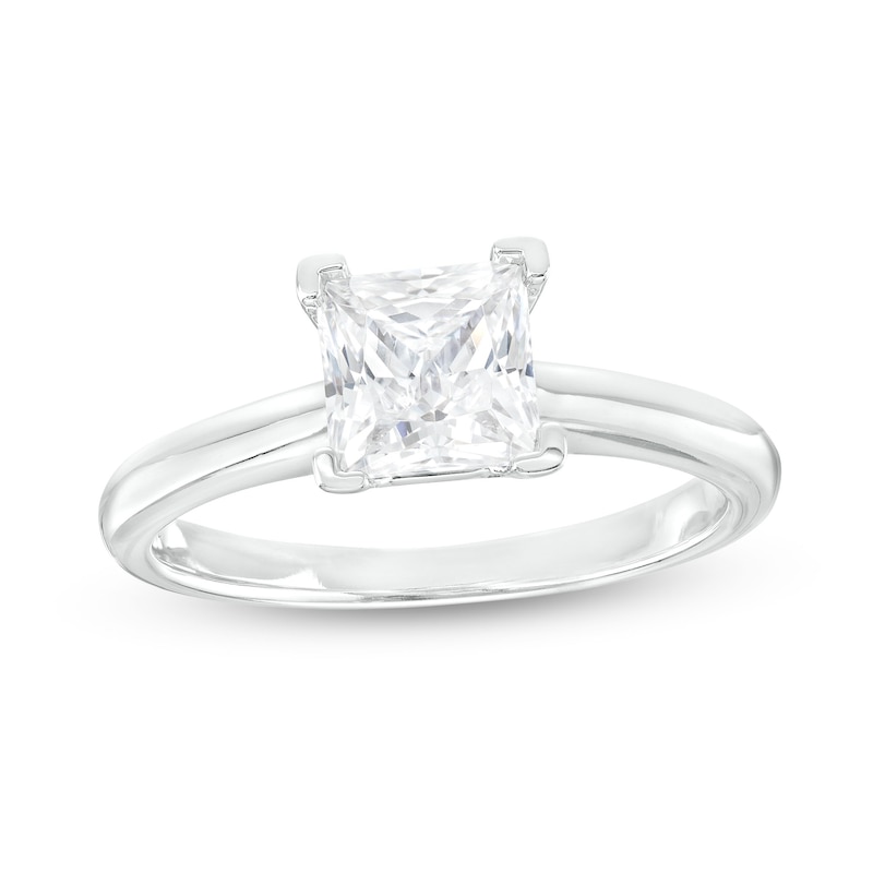 Main Image 1 of 2 CT. Certified Princess-Cut Lab-Grown Diamond Solitaire Engagement Ring in 14K White Gold (I/SI2)