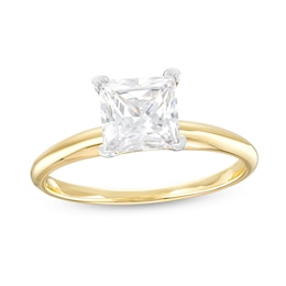 2 CT. Certified Princess-Cut Lab-Grown Diamond Solitaire Engagement Ring in 14K Gold (I/SI2)