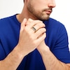 Thumbnail Image 2 of Men's 1 CT. T.W. Black and White Diamond Edge Raised Double Row Ring in 10K Gold