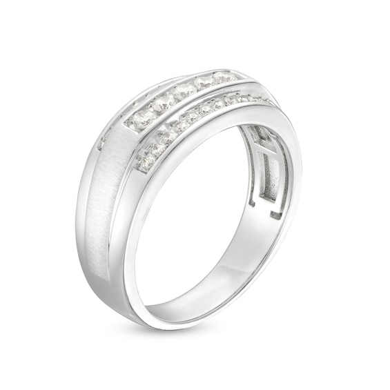 1/2 CT. T.w. Diamond Raised Five Stone Ring in 10K White Gold