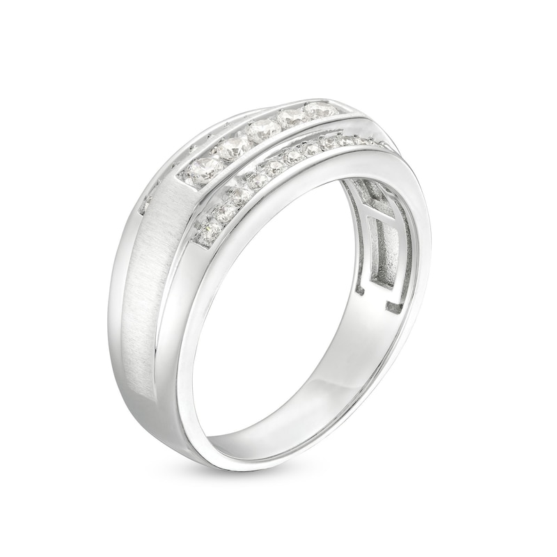 Men's 1/2 CT. T.W. Diamond Raised Five Stone Ring in 10K White Gold