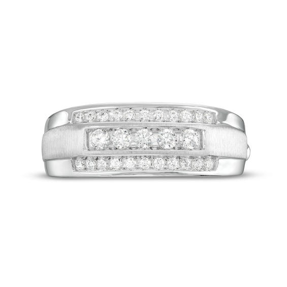 1/2 CT. T.w. Diamond Raised Five Stone Ring in 10K White Gold
