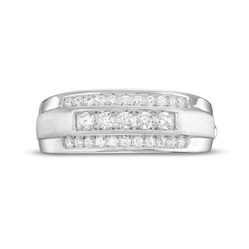 Men's 1/2 CT. T.W. Diamond Raised Five Stone Ring in 10K White Gold