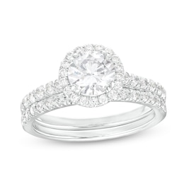 1-3/4 CT. T.W. Certified Lab-Grown Diamond Frame Bridal Set in 14K White Gold (I/SI2)