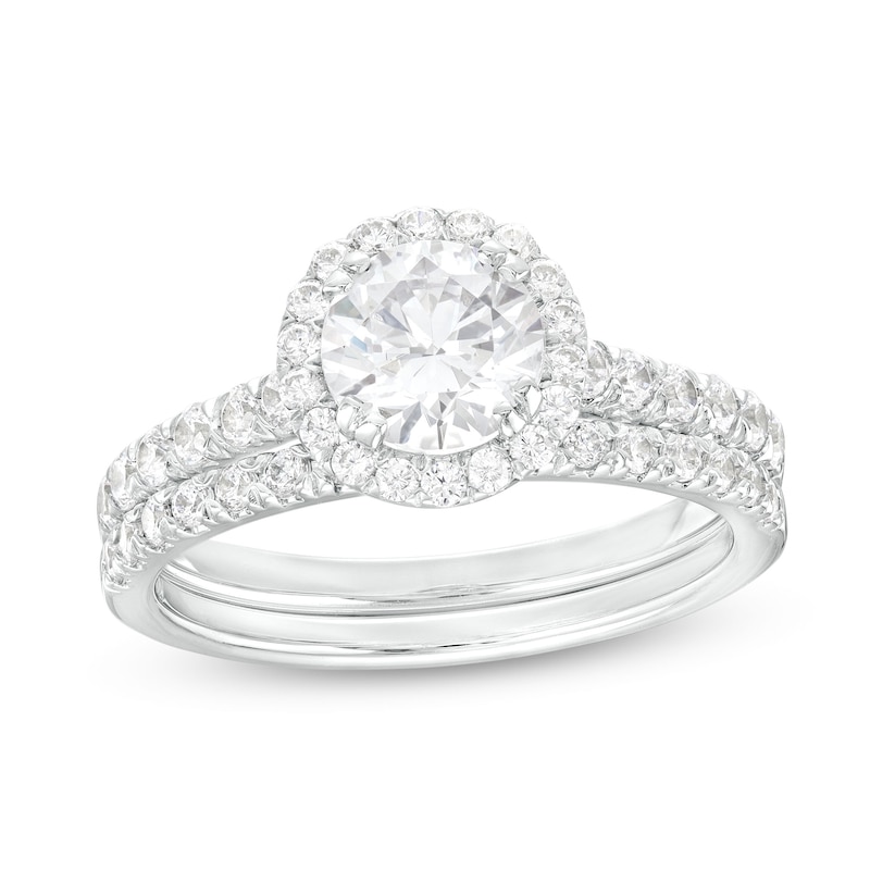 Main Image 1 of 1-3/4 CT. T.W. Certified Lab-Created Diamond Frame Bridal Set in 14K White Gold (I/SI2)