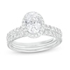 Thumbnail Image 1 of 1-3/4 CT. T.W. Certified Oval Lab-Grown Diamond Frame Bridal Set in 14K White Gold (I/SI2)
