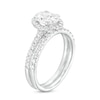 Thumbnail Image 3 of 1-3/4 CT. T.W. Certified Oval Lab-Grown Diamond Frame Bridal Set in 14K White Gold (I/SI2)