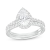 1-3/4 CT. T.W. Certified Pear-Shaped Lab-Created Diamond Frame Bridal Set in 14K White Gold (I/SI2)