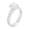 Thumbnail Image 2 of 1-3/4 CT. T.W. Certified Princess-Cut Lab-Created Diamond Cushion Frame Bridal Set in 14K White Gold (I/SI2)