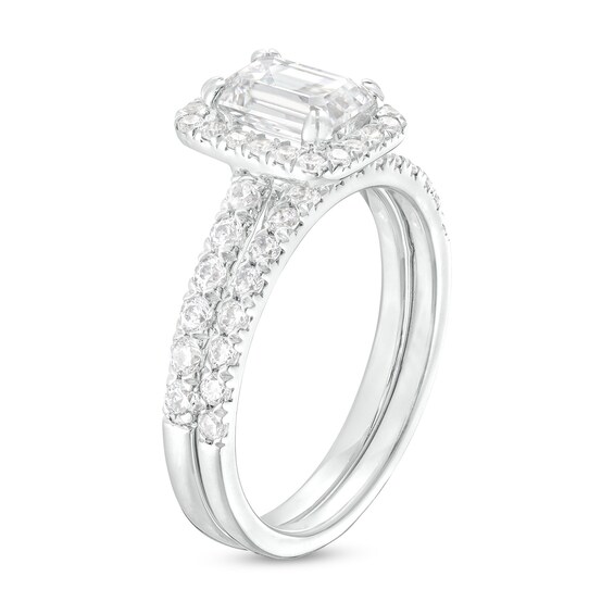1-3/4 CT. T.w. Certified Emerald-Cut Lab-Grown Diamond Frame Bridal Set in 14K Gold (I/Si2