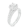 Thumbnail Image 3 of 1-7/8 CT. T.W. Certified Princess-Cut Lab-Grown Diamond Cushion Frame Split Shank Bridal Set in 14K White Gold (I/SI2)