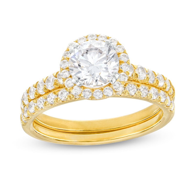 Main Image 1 of 1-3/4 CT. T.W. Certified Lab-Grown Diamond Frame Bridal Set in 14K Gold (I/SI2)