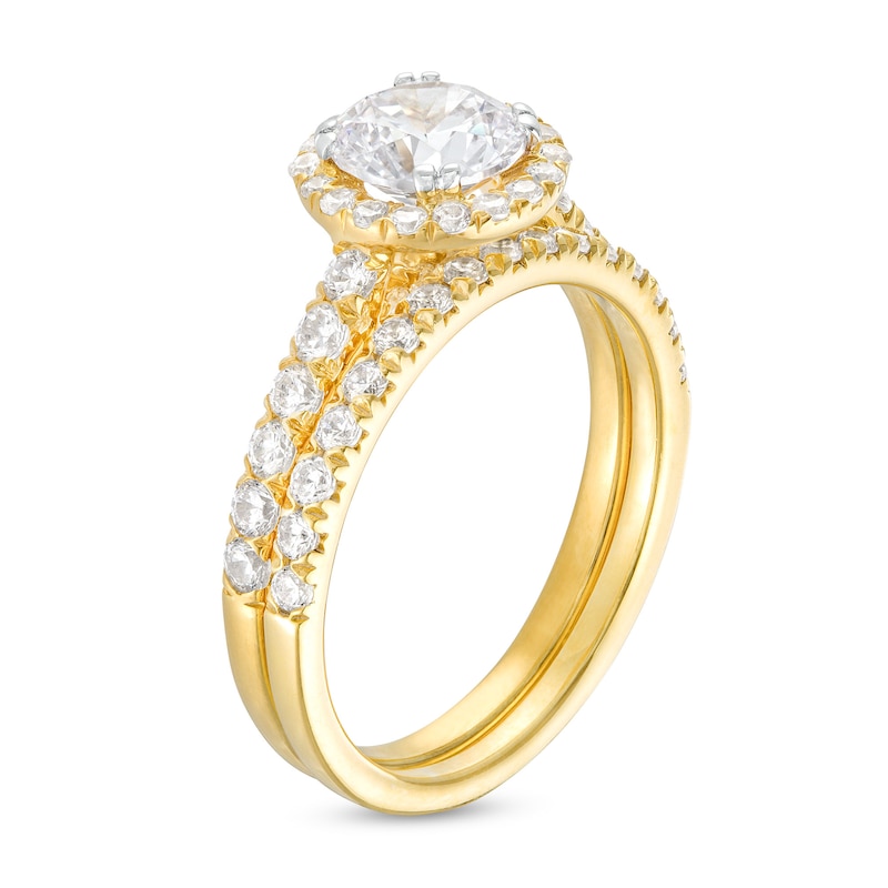 Main Image 3 of 1-3/4 CT. T.W. Certified Lab-Grown Diamond Frame Bridal Set in 14K Gold (I/SI2)