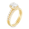 Thumbnail Image 2 of 1-3/4 CT. T.W. Certified Oval Lab-Created Diamond Frame Bridal Set in 14K Gold (I/SI2)