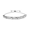 Thumbnail Image 0 of 1/10 CT. T.W. Diamond Five Stone and "X" Station Bolo Bracelet in Sterling Silver - 10.5"