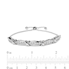 Thumbnail Image 2 of 1/10 CT. T.W. Diamond Five Stone and "X" Station Bolo Bracelet in Sterling Silver - 10.5"