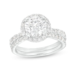 2-7/8 CT. T.W. Certified Lab-Grown Diamond Frame Bridal Set in 14K White Gold (I/SI2)