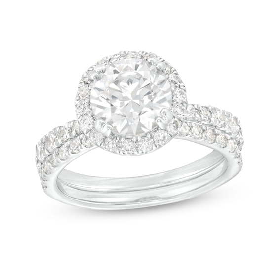 2-7/8 CT. T.w. Certified Lab-Grown Diamond Frame Bridal Set in 14K White Gold (I/Si2)