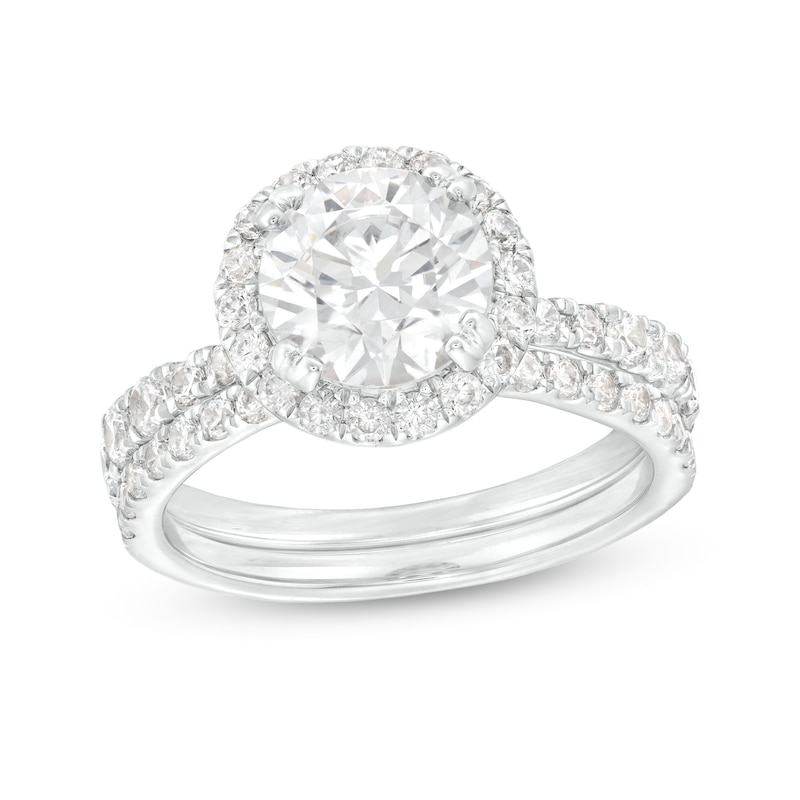 Main Image 1 of 2-7/8 CT. T.W. Certified Lab-Grown Diamond Frame Bridal Set in 14K White Gold (I/SI2)