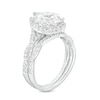 Thumbnail Image 3 of 2-5/8 CT. T.W. Certified Pear-Shaped Lab-Grown Diamond Frame Twist Shank Bridal Set in 14K White Gold (I/SI2)