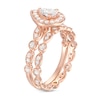 Thumbnail Image 3 of 1 CT. T.W. Pear-Shaped Diamond Frame Vintage-Style Art Deco Shank Bridal Set in 14K Rose Gold