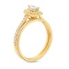 Thumbnail Image 3 of 1 CT. T.W. Pear-Shaped Diamond Double Scallop Frame Bridal Set in 14K Gold