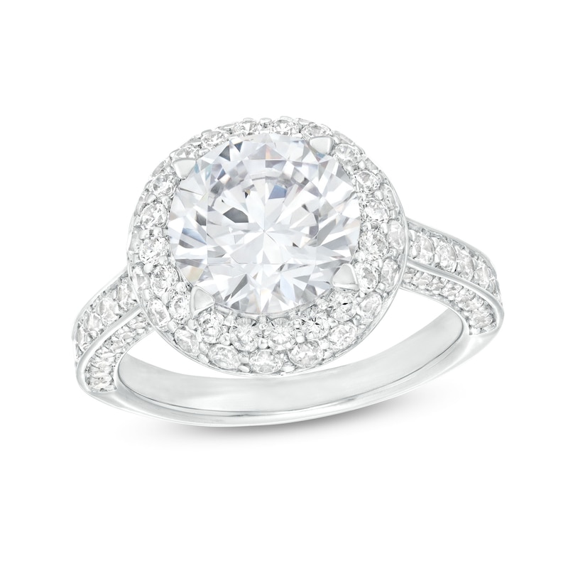 Main Image 1 of 4-1/3 CT. T.W. Certified Lab-Grown Diamond Frame Engagement Ring in 14K White Gold (I/SI2)