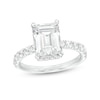 Thumbnail Image 1 of 3-7/8 CT. T.W. Certified Emerald-Cut Lab-Grown Diamond Hidden Frame Engagement Ring in 14K White Gold (I/SI2)