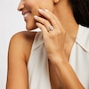 Thumbnail Image 2 of 4 CT. T.W. Certified Pear-Shaped Lab-Grown Diamond Frame Engagement Ring in 14K Gold (I/SI2)