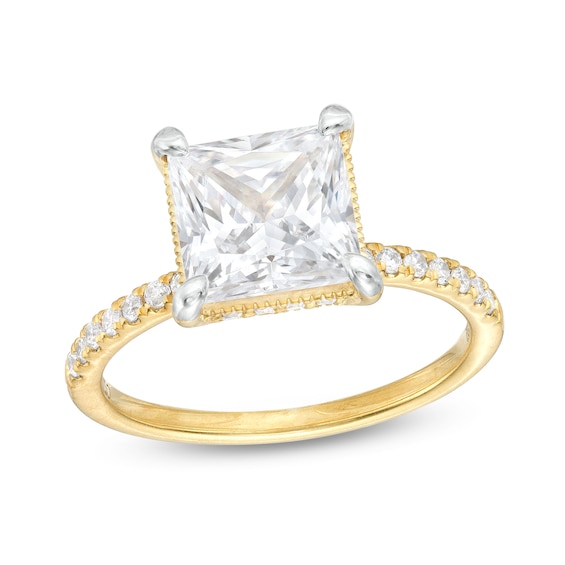 3-1/4 CT. T.w. Certified Princess-Cut Lab-Created Diamond Engagement Ring in 14K Gold (I/Si2)