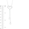 Thumbnail Image 3 of The Kindred Heart from Vera Wang Love Collection Freshwater Cultured Pearl and Diamond Drop Necklace in Sterling Silver