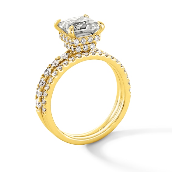 3 CT. T.w. Certified Princess-Cut Lab-Grown Diamond Bridal Set in 14K Gold (I/Si2)