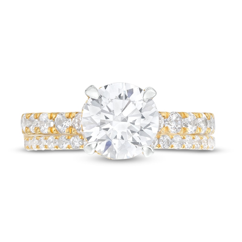 Main Image 4 of 3 CT. T.W. Certified Lab-Grown Diamond Bridal Set in 14K Gold (I/SI2)