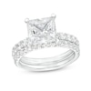 Thumbnail Image 1 of 3 CT. T.W. Certified Princess-Cut Lab-Grown Diamond Bridal Set in 14K White Gold (I/SI2)