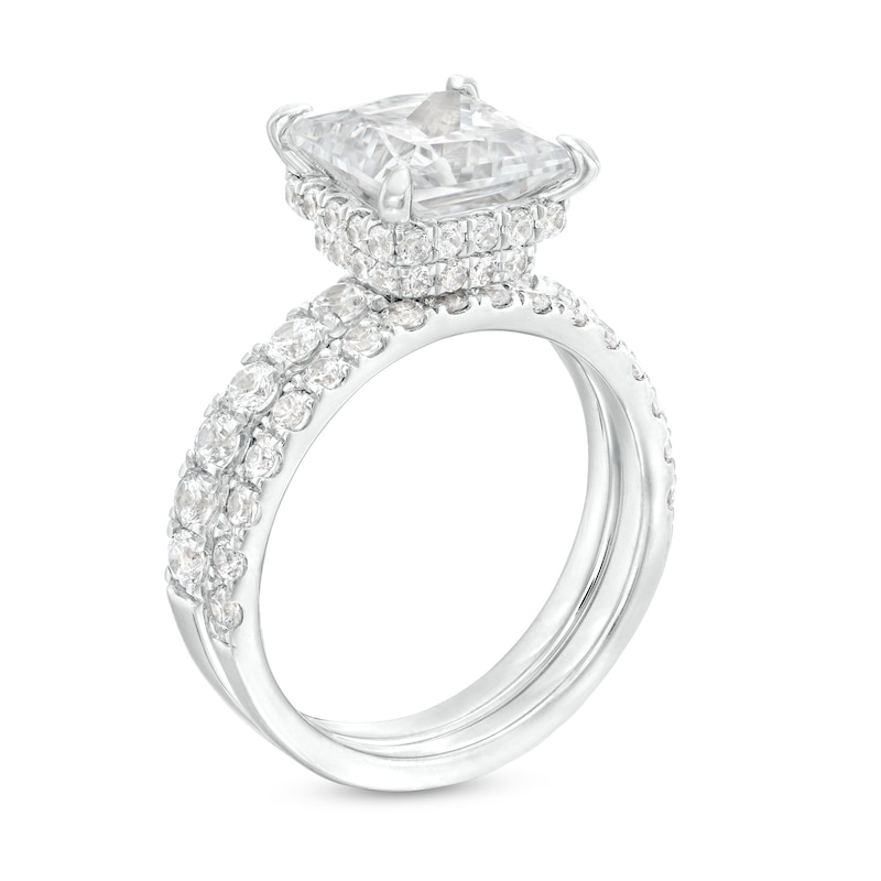 CT. Certified Princess-Cut Lab-Created Diamond Bridal Set in 14K  White Gold (I/SI2) Zales