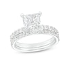 Thumbnail Image 1 of 2-7/8 CT. T.W. Certified Princess-Cut Lab-Grown Diamond Bridal Set in 14K White Gold (I/SI2)