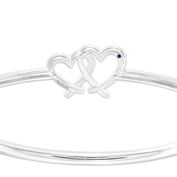 The Kindred Heart from Vera Wang Love Collection 1/4 CT. T.w. Diamond Interlocking Hearts Bangle in Sterling Silver
