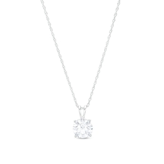 2 CT. Certified Lab-Grown Diamond Solitaire Pendant in 14K White Gold (F/VS2)