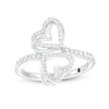 Thumbnail Image 1 of The Kindred Heart from Vera Wang Love Collection 1/3 CT. T.W. Diamond Double Heart Bypass Ring in Sterling Silver