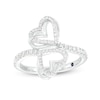 Thumbnail Image 0 of The Kindred Heart from Vera Wang Love Collection 1/3 CT. T.W. Diamond Double Heart Bypass Ring in Sterling Silver